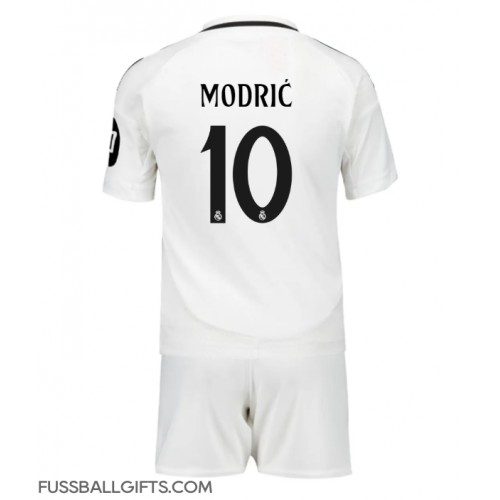 Real Madrid Luka Modric #10 Fußballbekleidung Heimtrikot Kinder 2024-25 Kurzarm (+ kurze hosen)